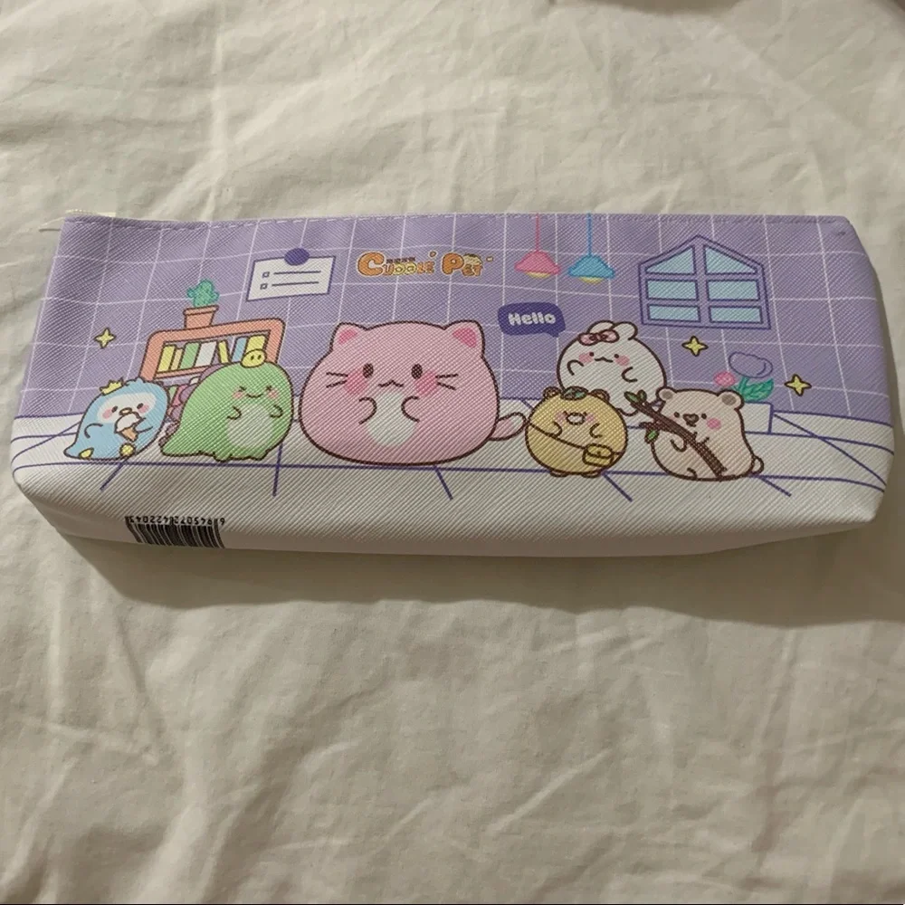 Cartoon Pet Family Zip Pencil Bag